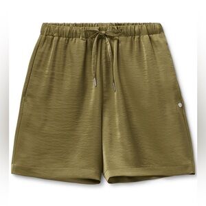 SCOTCH & SODA Satin easy drawstring shorts martini‎ olive